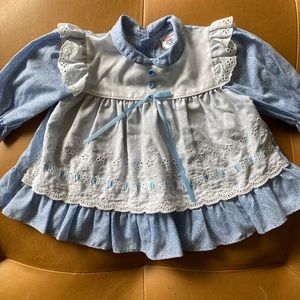 VTG baby girls’ blue dress, 6 mos